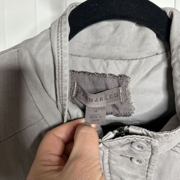 Marakech Anthropologie Utility Jacket Light Gray Army Size M - Picture 4 of 13